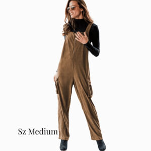 Khaki Jumpsuit, Zip-Up, Corduroy, Cargo Pockets, Women's Cupshe, Sz Medium